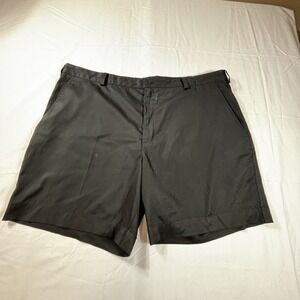 Nike‎ Shorts Mens 42 Black Dri Fit Flat Front Golf Classic Active Sports Preppy
